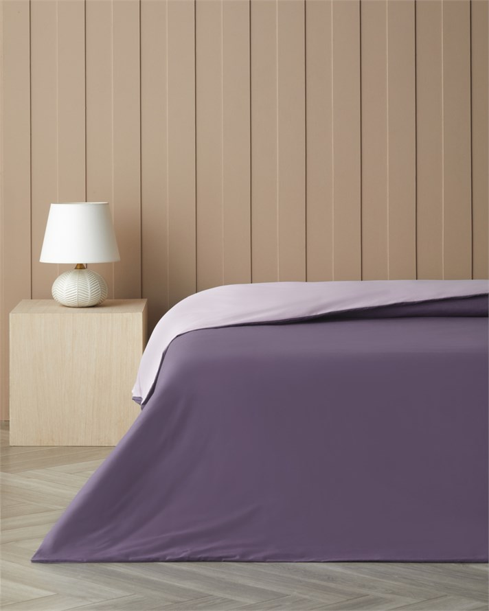 Pure Pamuk Çift Kişilik Nevresim 200x220 cm Toz Pembe-Mürdüm