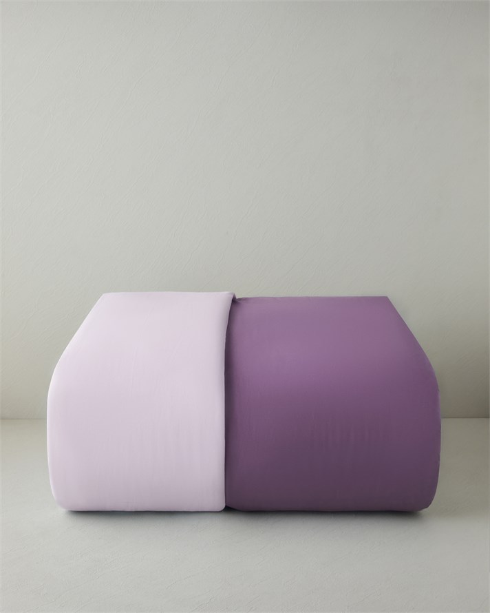 Pure Pamuk Çift Kişilik Nevresim 200x220 cm Toz Pembe-Mürdüm