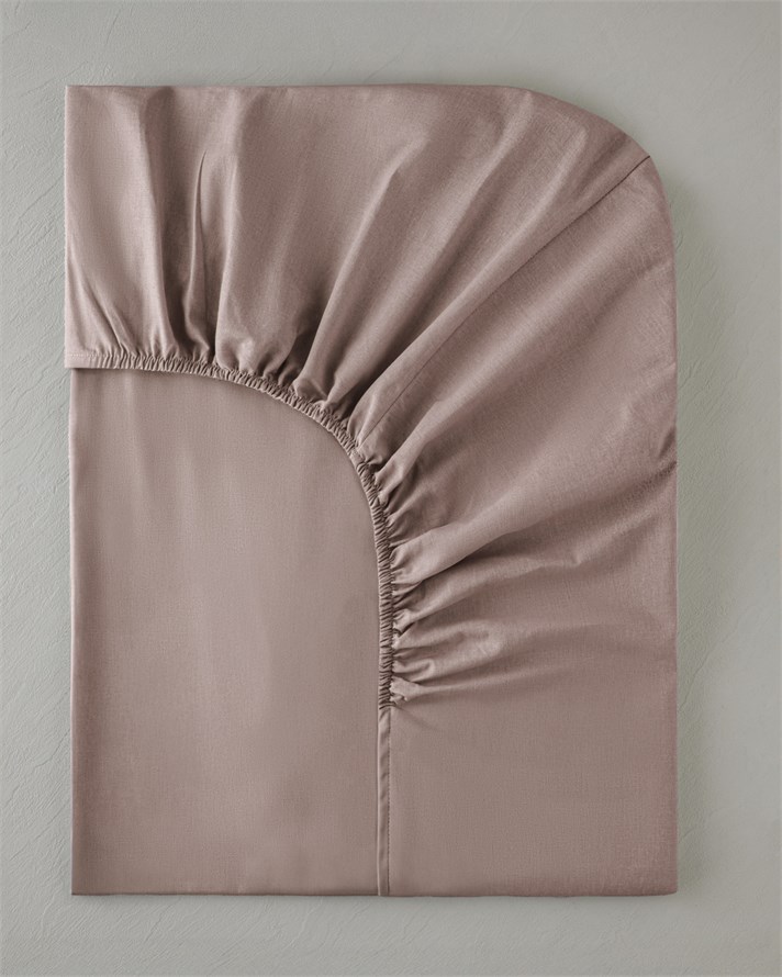 Pure Pamuk Penye Tek Kişilik Plus Lastikli Çarşaf 120x200 cm Gül Kurusu