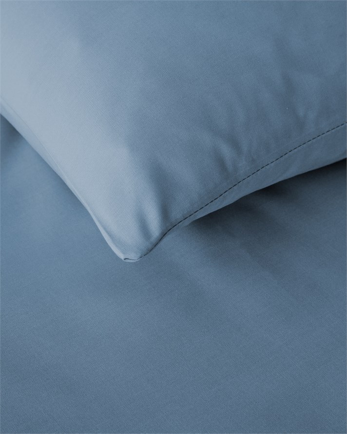 Pure Pamuk Tek Kişilik Çarşaflı Nevresim Takımı 160x220 cm Koyu Mavi