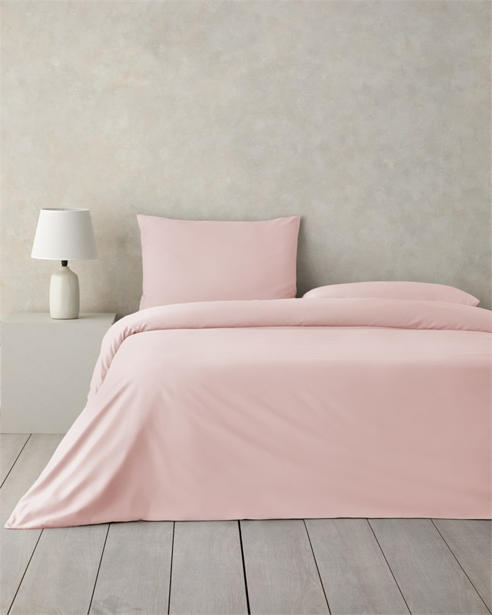 Pure Pamuk Tek Kişilik Çarşaflı Nevresim Takımı 160x220 cm Toz Pembe