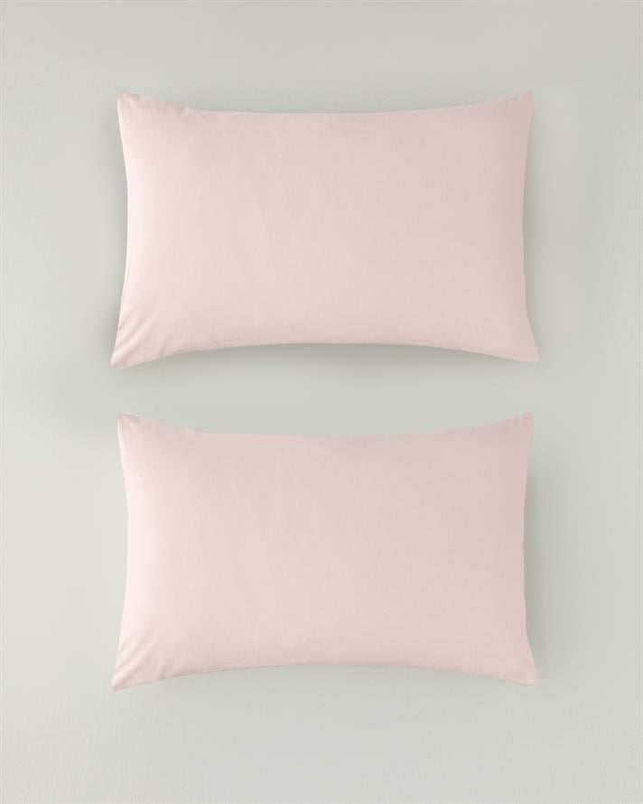 Pure Pamuklu 2li Yastık Kılıfı 50x70 cm Toz Pembe