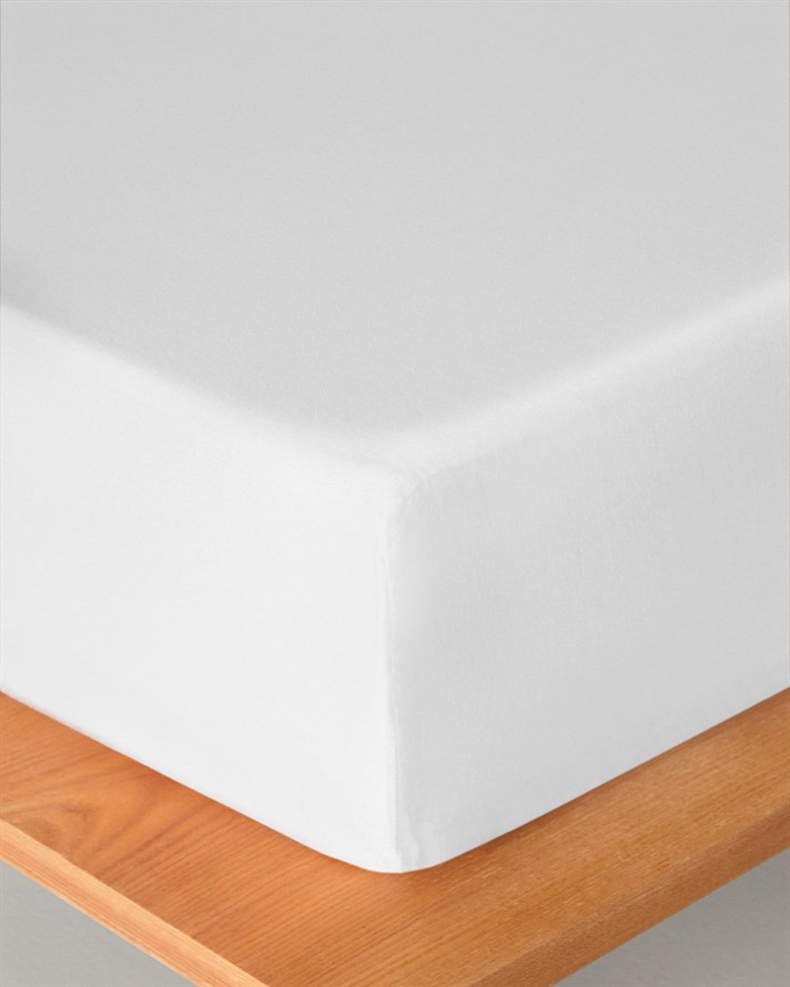 Pure Pamuklu Çift Kişilik Lastikli Çarşaf 160x200 cm Beyaz