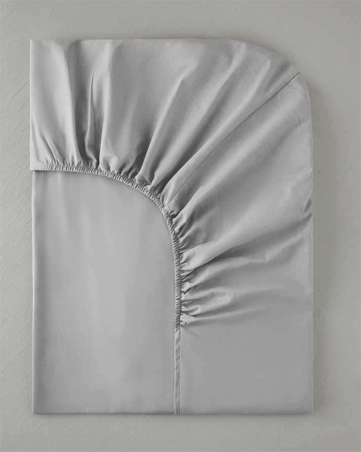 Pure Pamuklu King Size Lastikli Çarşaf 180x200 cm Çakıl Taşı