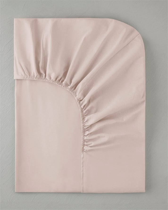 Pure Pamuklu Tek Kişilik Lastikli Çarşaf 100x200 cm Toz Pembe