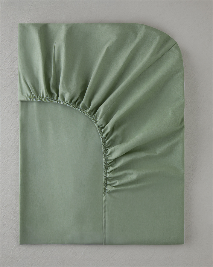 Pure Pamuklu Tek Kişilik Plus Lastikli Çarşaf 120x200 cm Çağla Yeşili