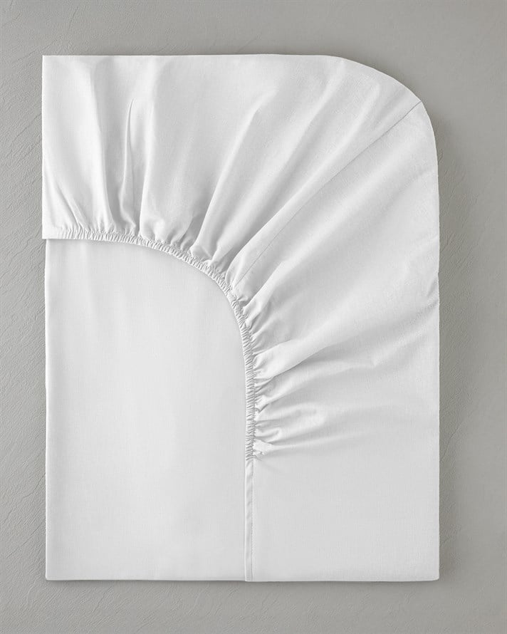 Pure Pamuklu Tek Kişilik Plus Lastikli Çarşaf 120x200 cm Beyaz