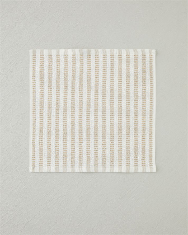 Pure Plaid Pamuk Polyester 3lü Kurulama Bezi 30x30 cm Bej