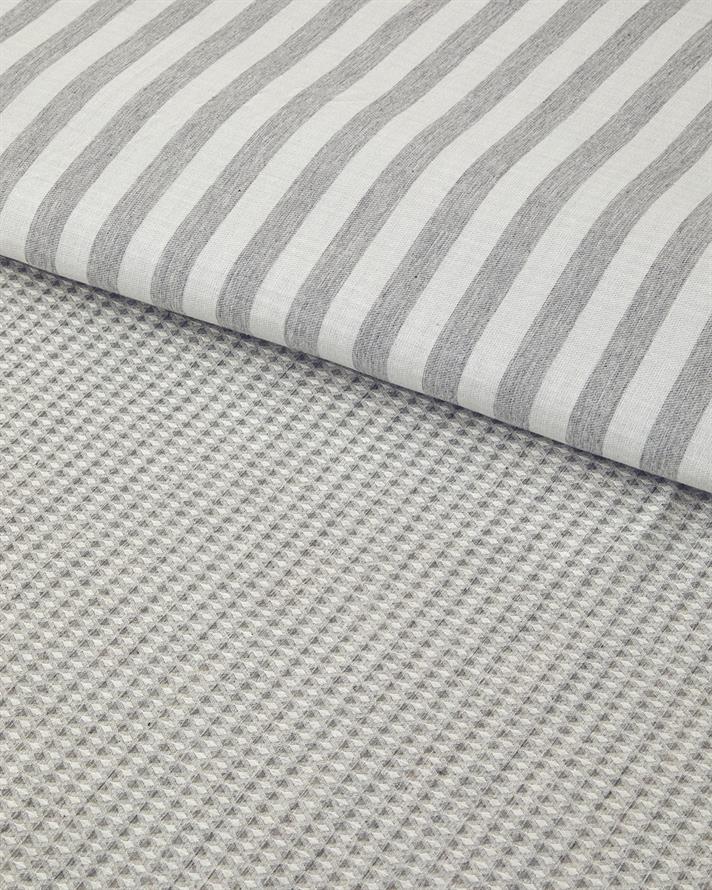 Pure Waffle İpliği Boyalı Çift Kişilik Nevresim Takımı 200x220 cm Gri