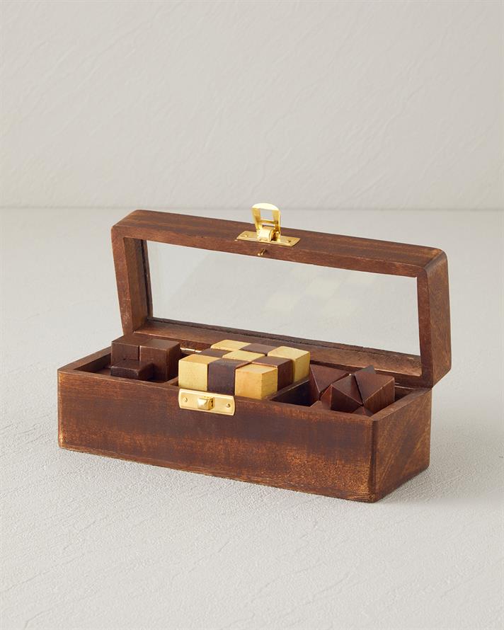 Puzzle Dekoratif 17,5x6,75x6,25 cm Kahve