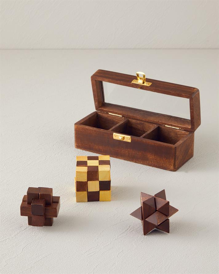 Puzzle Dekoratif 17,5x6,75x6,25 cm Kahve