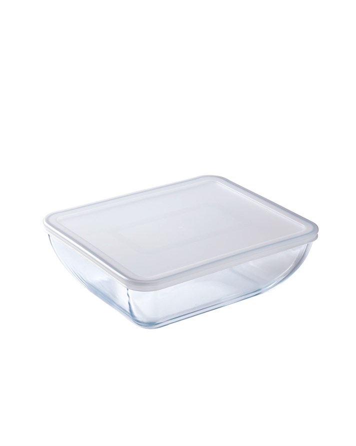 Pyrex Cook&Freeze Cam Dikdörtgen Kapaklı Saklama Kabı 0,8L Beyaz