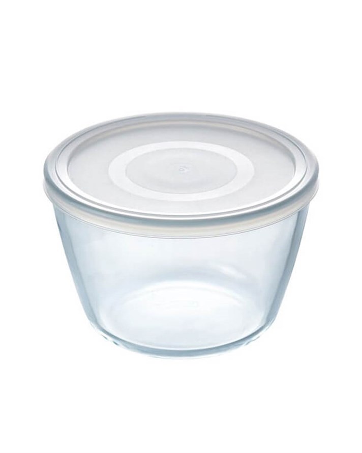 Pyrex Cook&Freeze Cam Yuvarlak Kapaklı Saklama Kabı 1,6L Beyaz