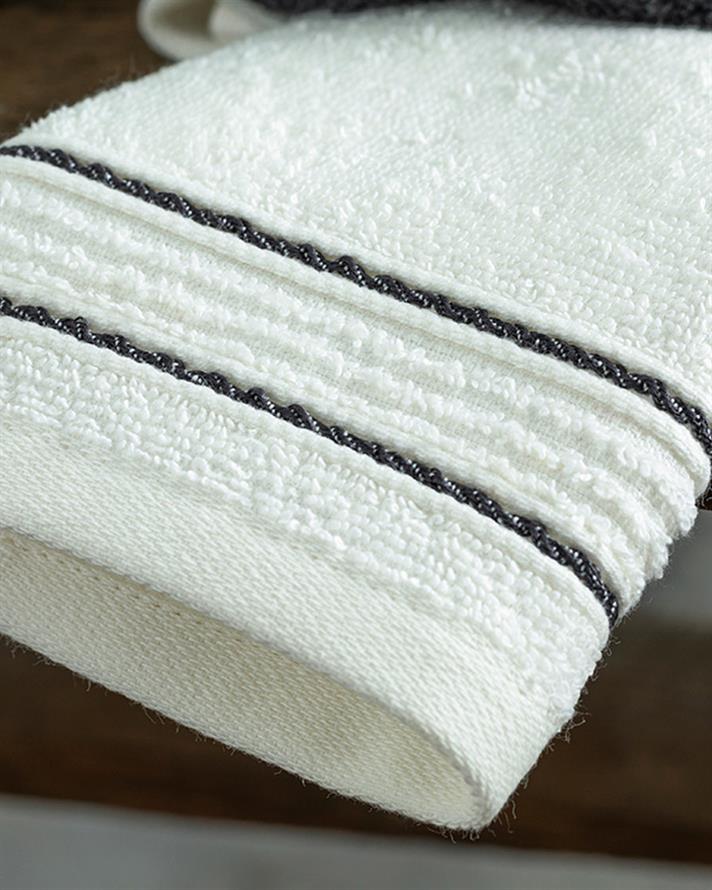 Quadro Pamuklu 4lü El Havlusu Seti 30x40 cm Antrasit-Ekru