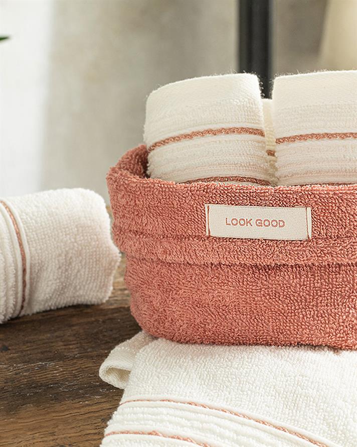 Quadro Pamuklu 4lü Havlu Seti 30x40 cm Gül Kurusu-Ekru