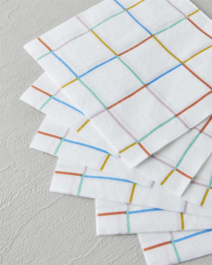 Rainbow Grid Kağıt 20li Kağıt Peçete 33x33 cm Renkli