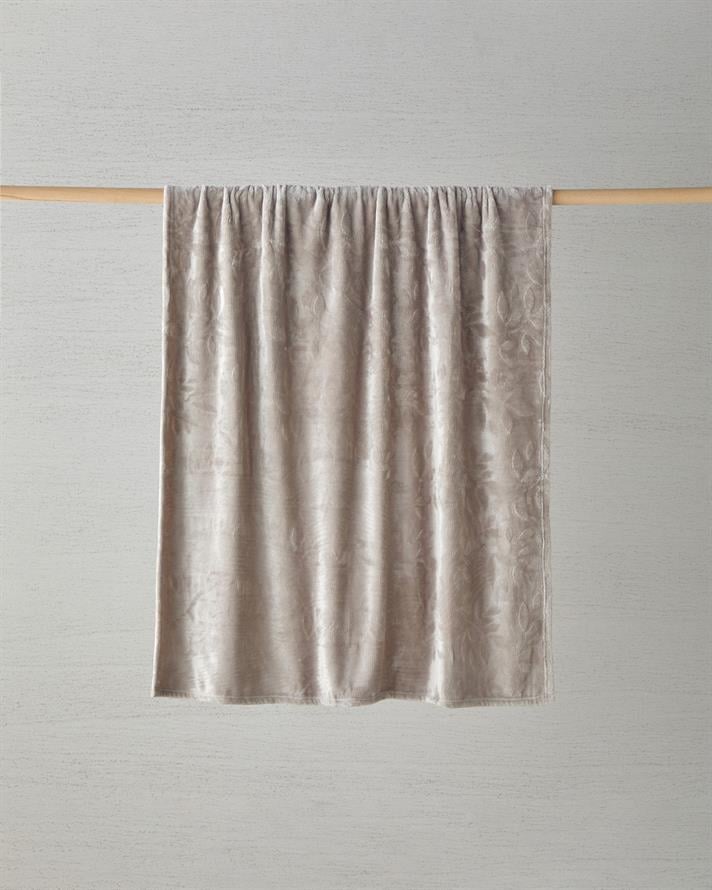 Ramona Jakarlı Pelüş Tv Battaniye 120x160 cm Bej