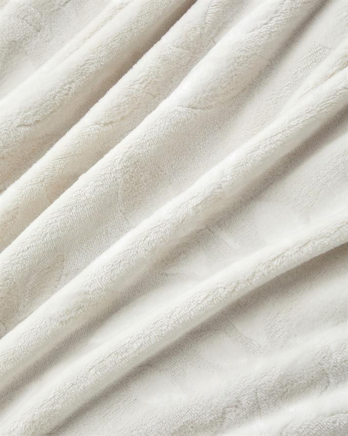 Ramona Jakarlı Pelüş Tv Battaniye 120x160 cm Krem