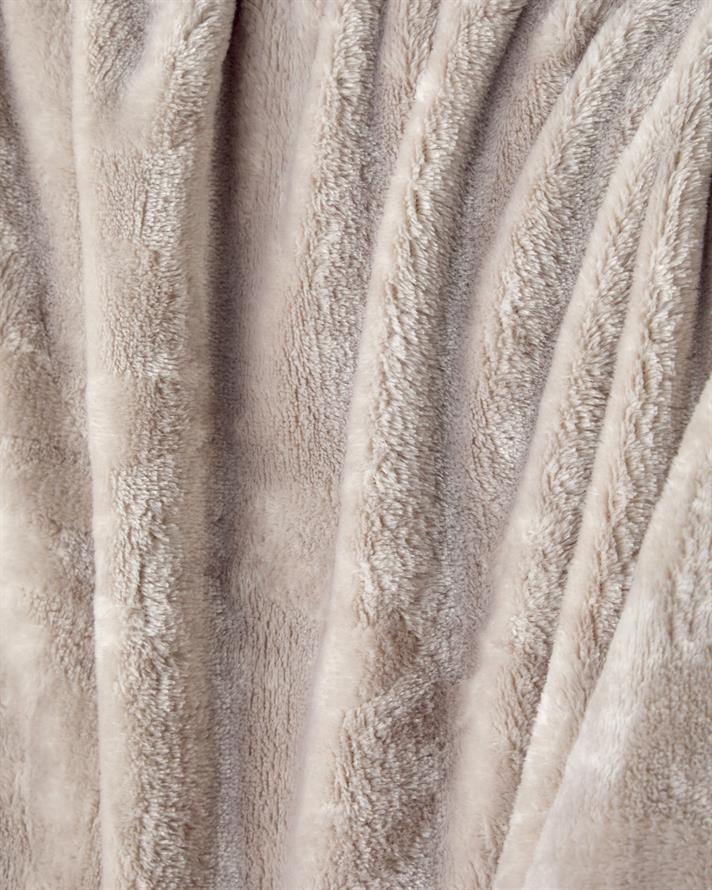 Ramona Jakarlı Pelüş Tv Battaniye 120x160 cm Bej