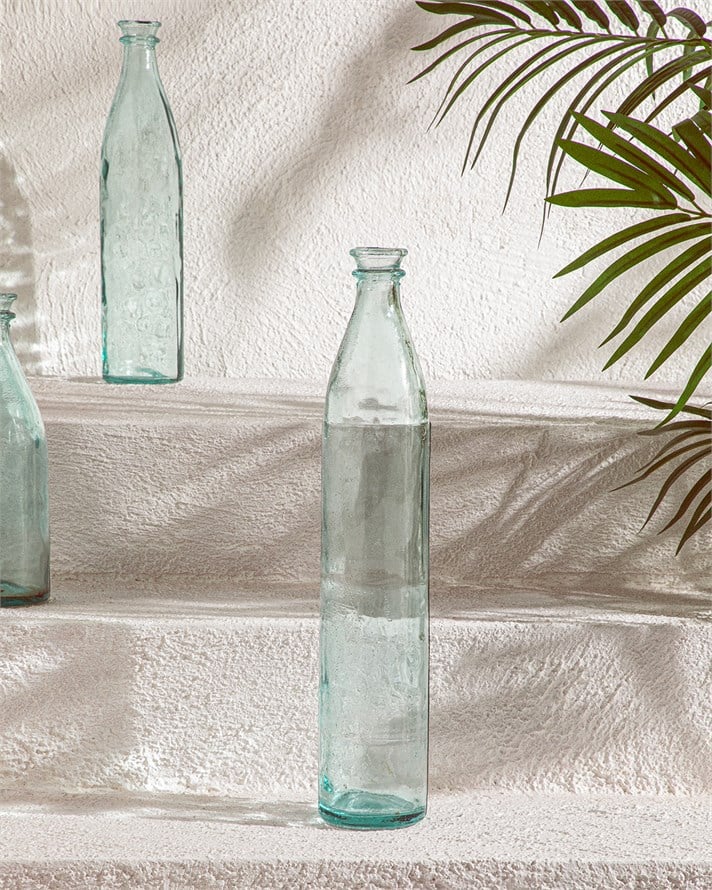 Recycled Bottle Cam Vazo 9x9x48 cm Yeşil