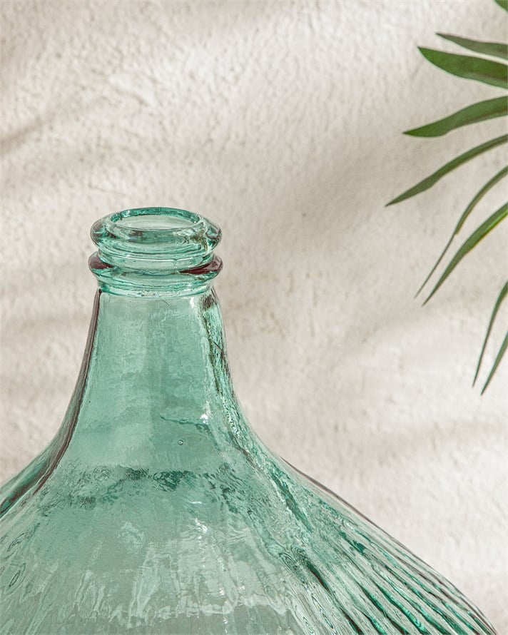Recycled Demijohn Cam Vazo 29x29x42 cm Yeşil