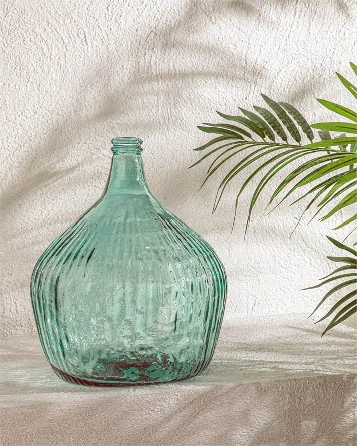 Recycled Demijohn Cam Vazo 29x29x42 cm Yeşil