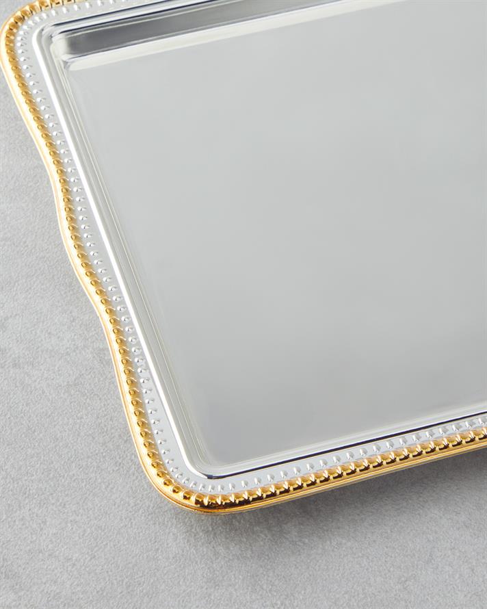 Reflection Metal İkram Tepsisi 32x17 cm Gold-Silver