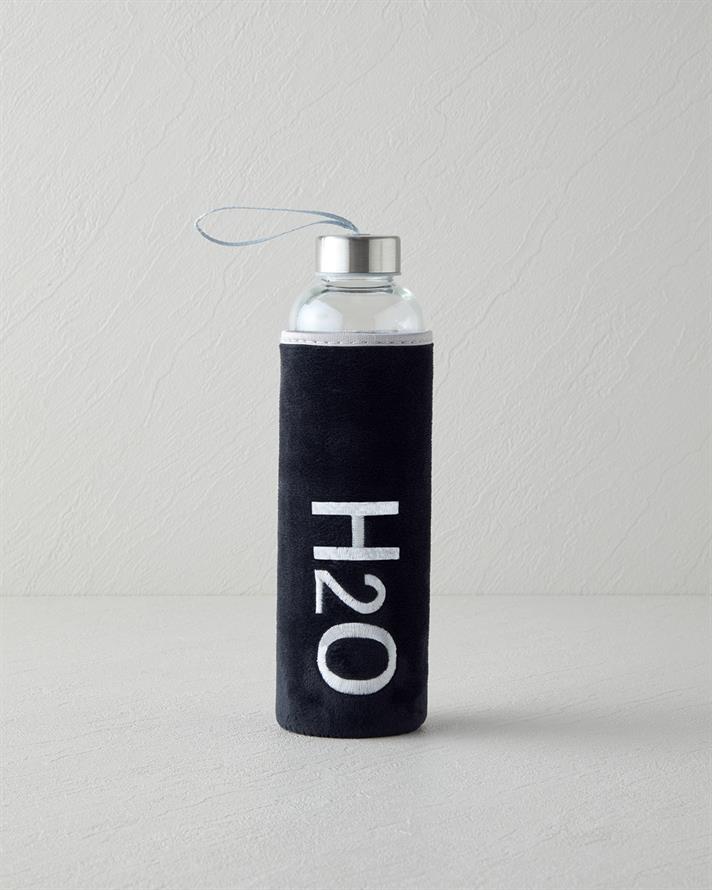 Refresh Bottle Cam Kılıflı Şişe Siyah