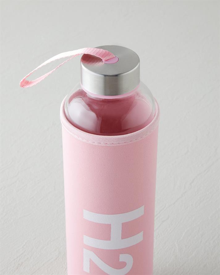 Refresh Bottle Cam Kılıflı Şişe 600 ml Pembe