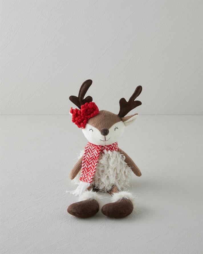Reindeer Dekoratif Obje 36,5 cm Kırmızı - Beyaz