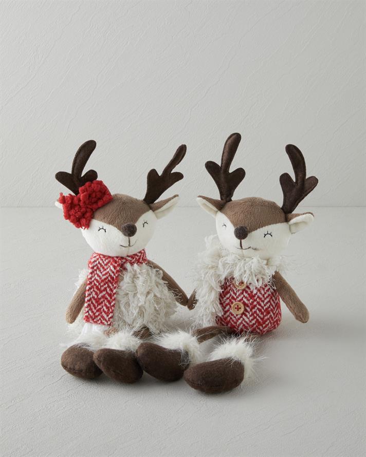 Reindeer Dekoratif Obje 36,5 cm Kırmızı - Beyaz