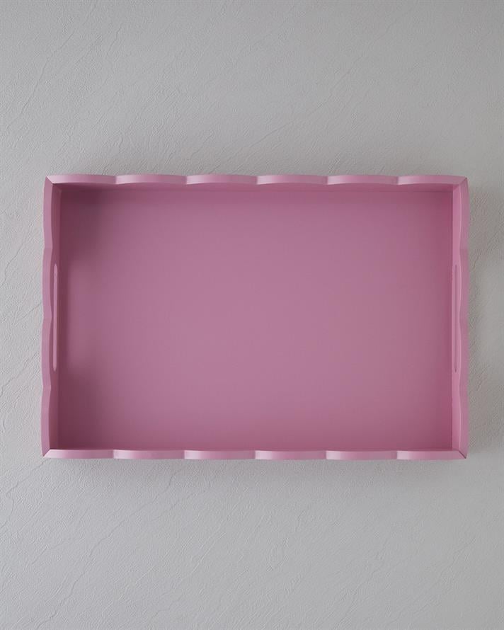 Retro Ahşap Tepsi 40x27 cm Pembe