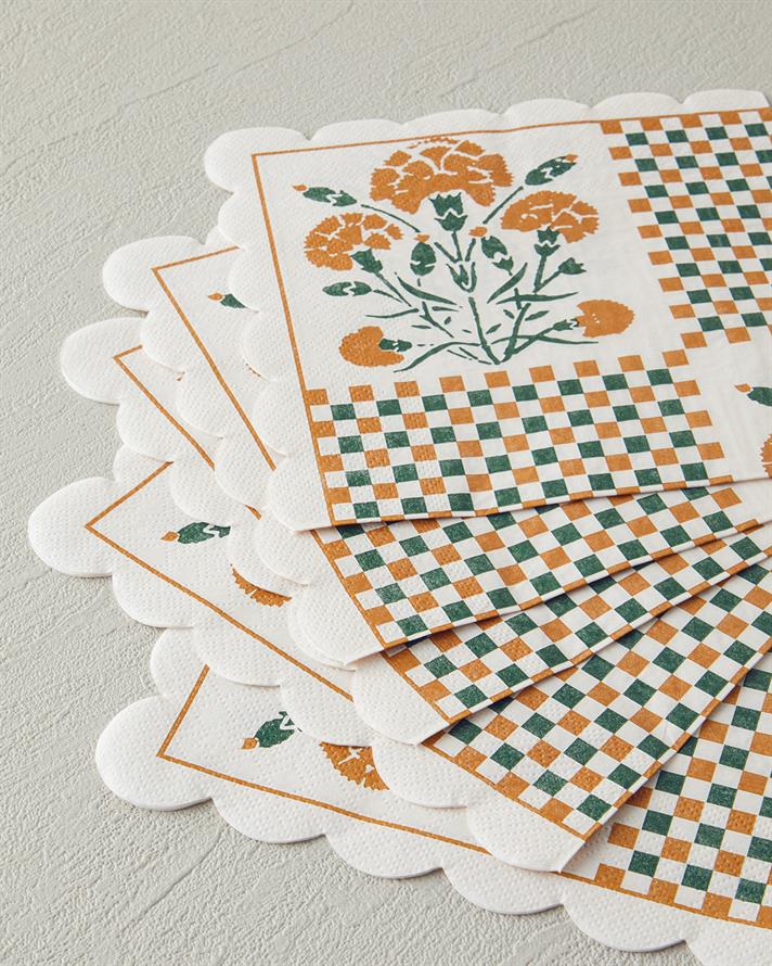 Retro Botanique 20li Kağıt Peçete Yeşil