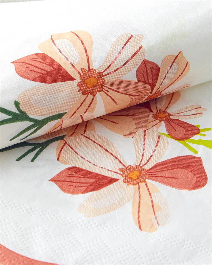 Retro Bouquet 20li Kağıt Peçete Beyaz