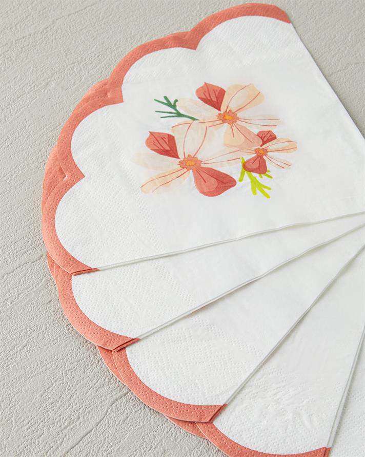 Retro Bouquet 20li Kağıt Peçete Beyaz