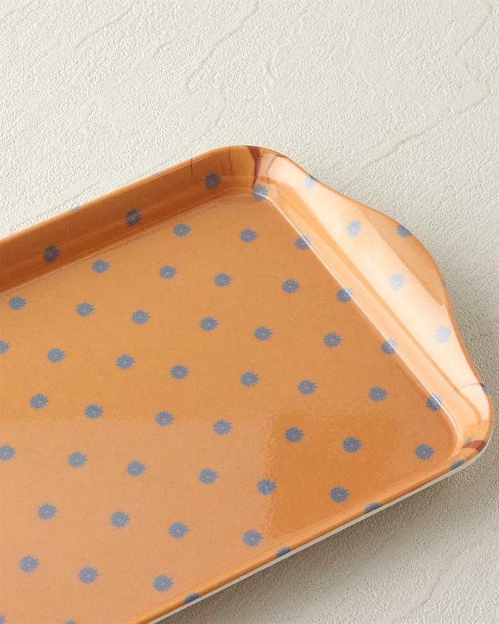 Retro Fleur Melamin Tepsi Sarı