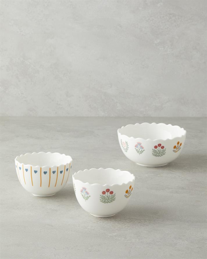 Retro Hearty New Bone China Kase 10 cm Beyaz - Mavi