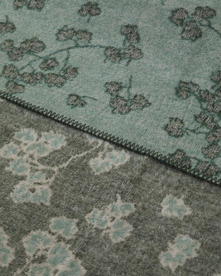 Retro Leaf Pamuklu Tek Kişilik Battaniye 150x200 cm Haki