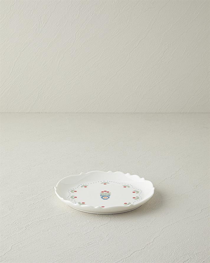 Retro Realm New Bone China Pasta Tabağı 18 cm Beyaz - Turuncu