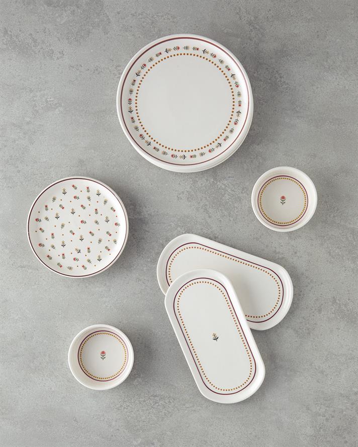 Retro Seramik Kahvaltı Takımı 10 parça 4 kişilik Renkli