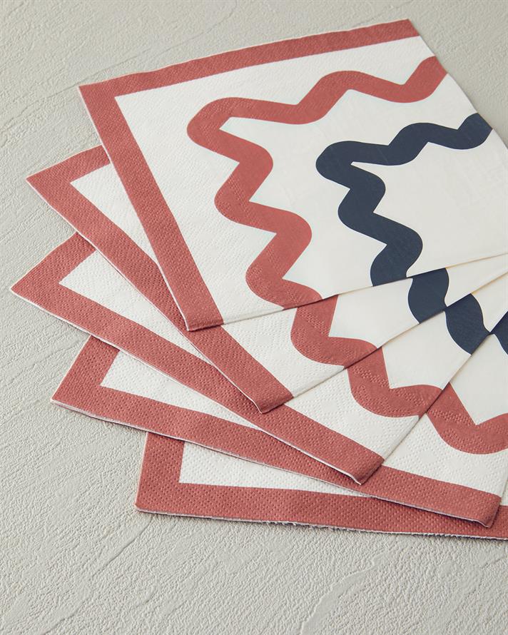 Retro Shapes 20li Kağıt Peçete Pembe