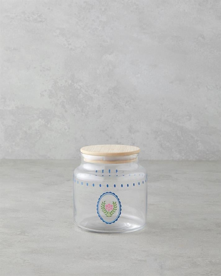 Retro Style Cam Kavanoz 500 ml Mavi