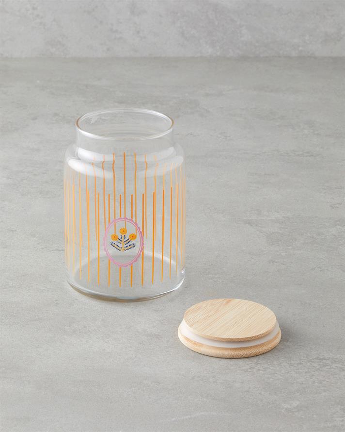 Retro Style Cam Kavanoz 800 ml Turuncu