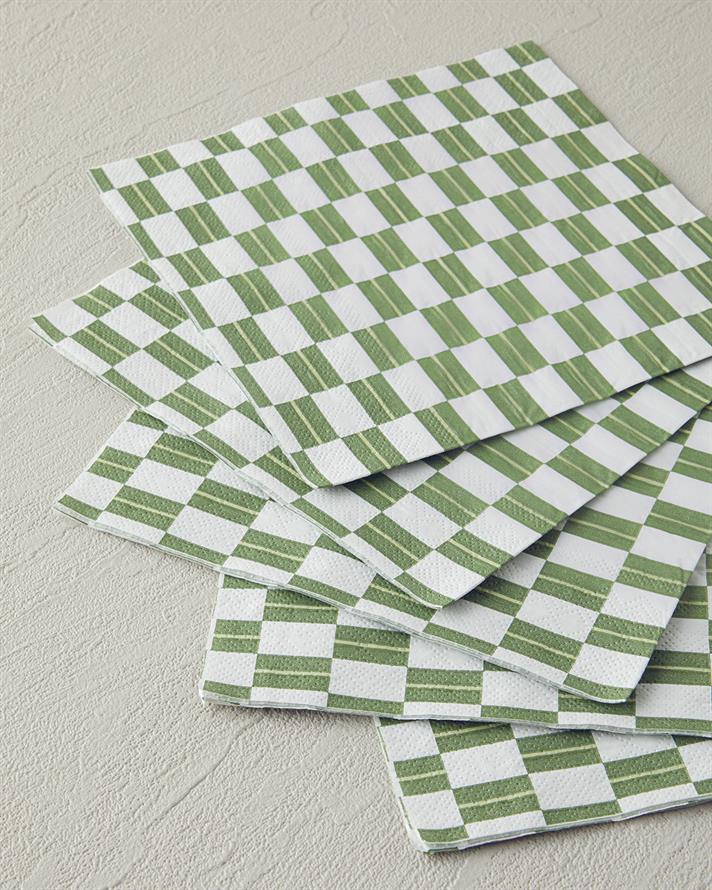 Retro Trellis 20li Kağıt Peçete Yeşil
