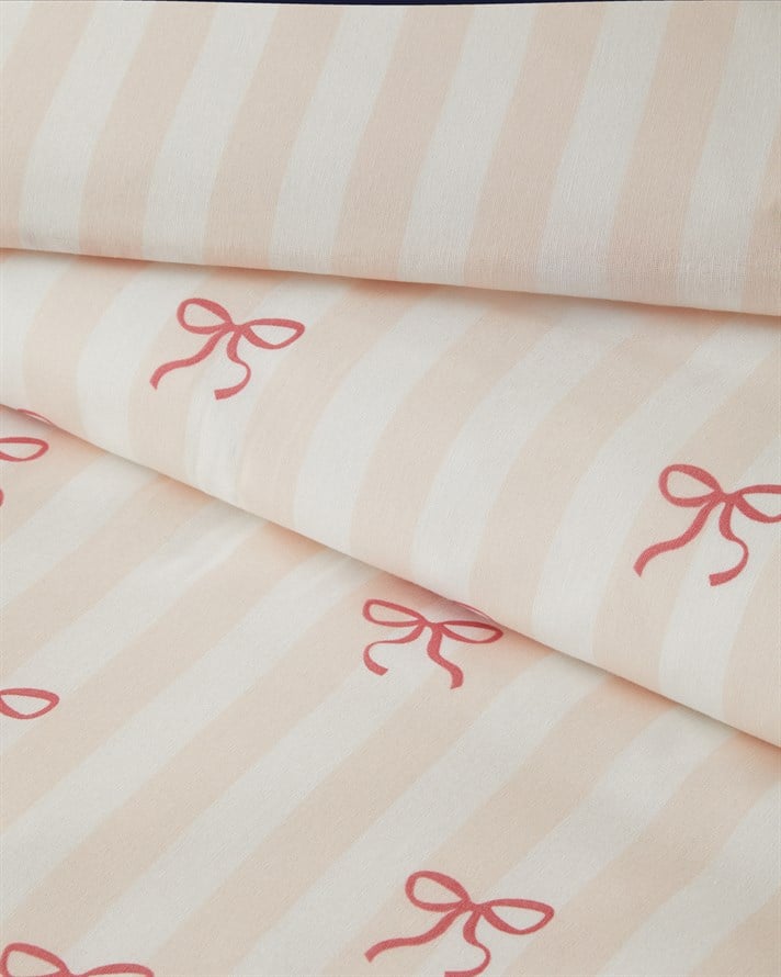 Ribbon Glow Kolay Ütülenir Çift Kişilik Nevresim Seti 200x220 cm Pembe