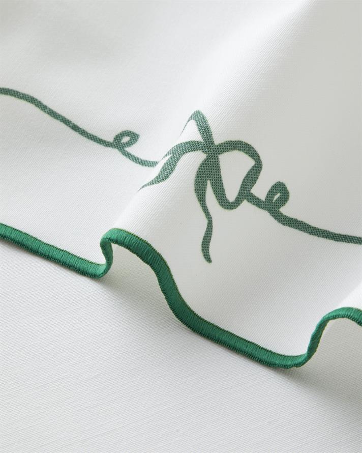 Ribbon Joy Polyester Masa Örtüsü 150x200 cm Yeşil-Beyaz