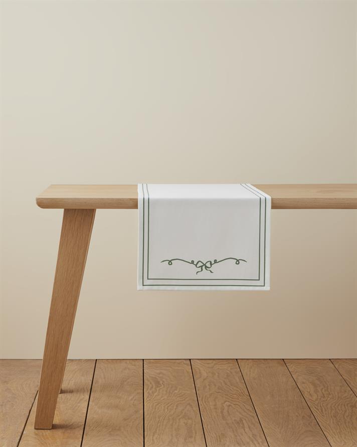 Ribbon Joy Runner 40x140 cm Yeşil-Beyaz