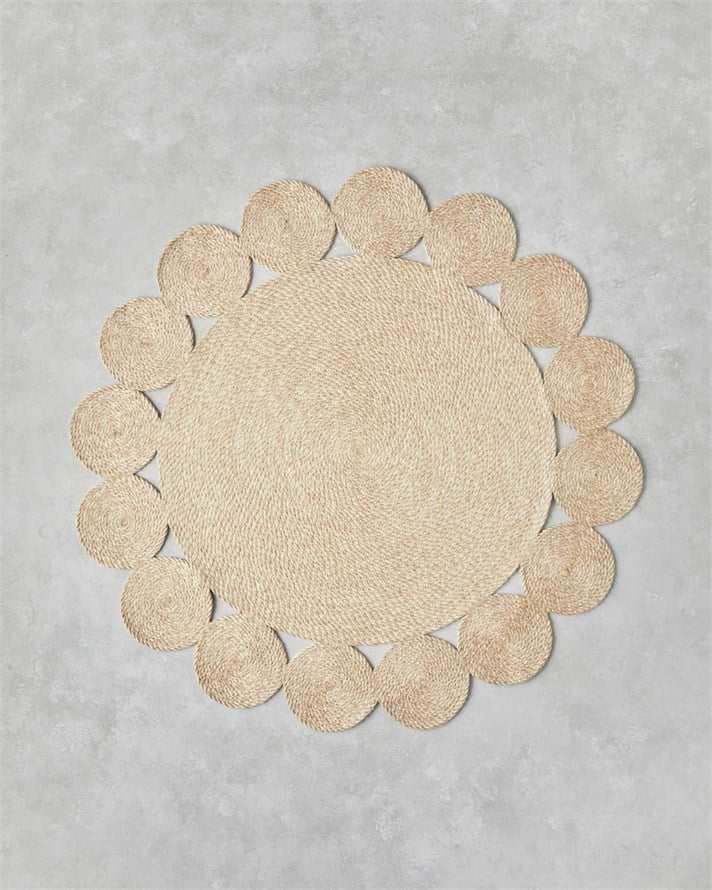 Ring Dekoratif Jüt Kilim 120 cm Naturel