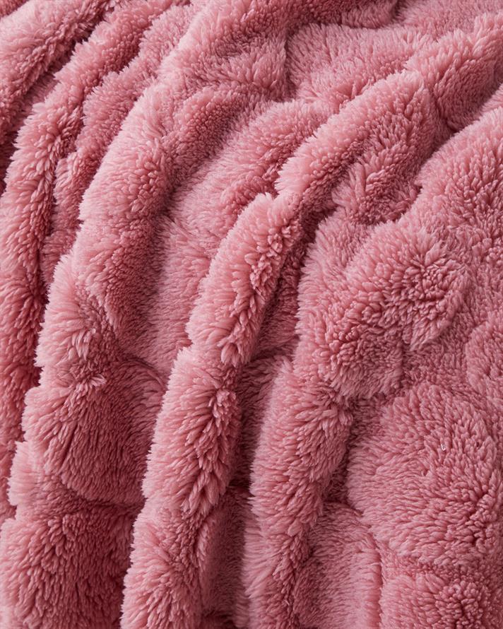 Romantic Hearts Jakarlı Wellsoft Tv Battaniye 120x160 cm Gül Kurusu