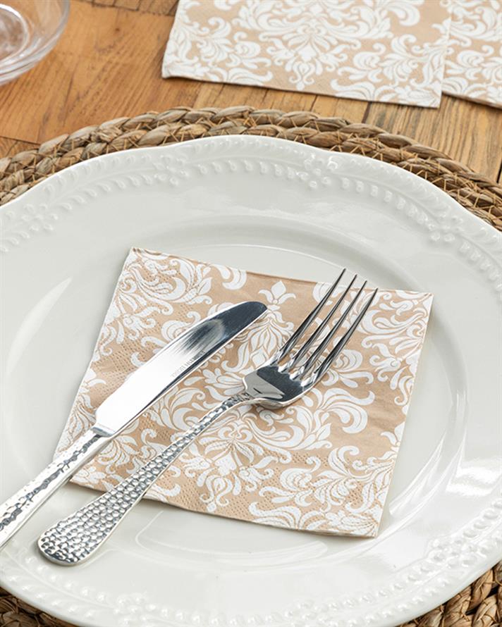 Romantic Toile 20li Kağıt Peçete Bej